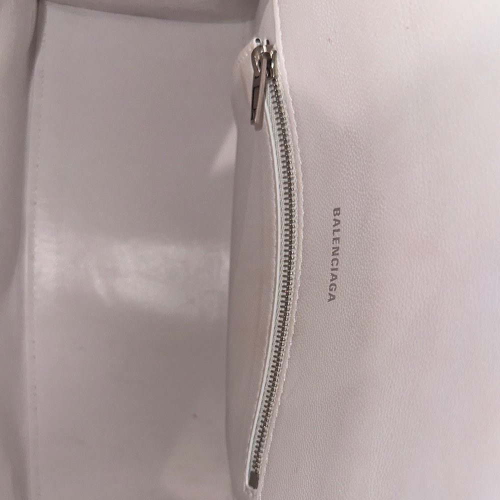 Balenciaga Hourglass White Embossed Leather Two Way Satchel - Picture 9 of 9
